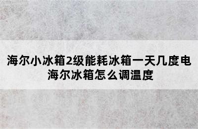 海尔小冰箱2级能耗冰箱一天几度电 海尔冰箱怎么调温度